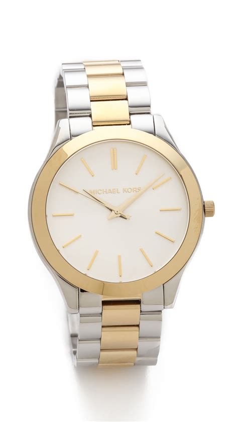 michael kors slim runway silber|Michael Kors oversized watch.